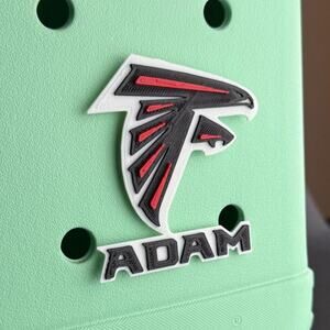 Personalized Atlanta Falcons Bogg Bag Name Tag, Atlanta Bogg Bag Charms
